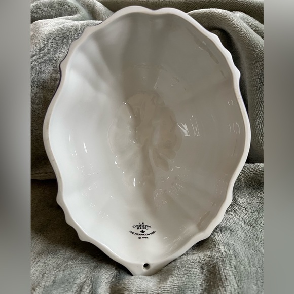 Vintage Franklin Mint Le Cordon Bleu Ceramic Jello Mold Asparagus Purple White - Picture 2 of 5